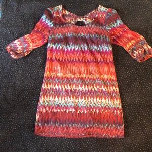 Balloon Sleeve Shift Dress with a Keyhole Back